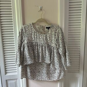 Women's Black and White Polka Dot Top
